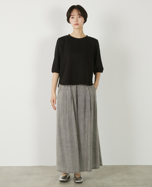 【異素材バルーンスリーブカットプルオーバー】 詳細画像 ブラック 3