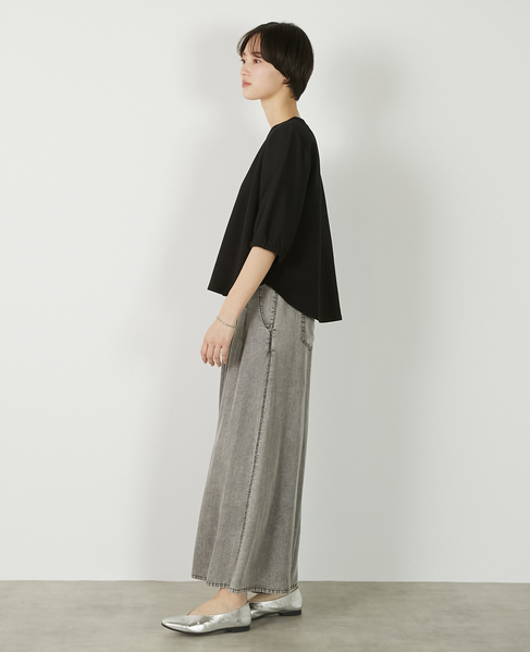 【異素材バルーンスリーブカットプルオーバー】 詳細画像 ブラック 4