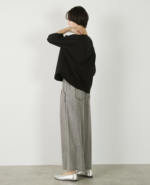 【異素材バルーンスリーブカットプルオーバー】 詳細画像 ブラック 5