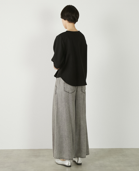 【異素材バルーンスリーブカットプルオーバー】 詳細画像 ブラック 6