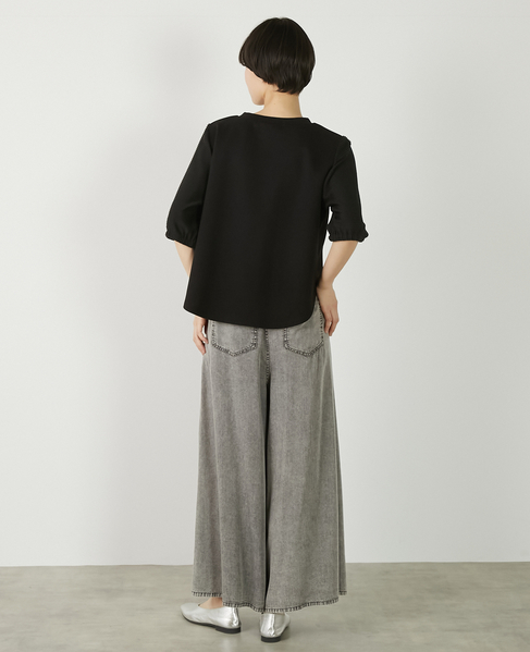 【異素材バルーンスリーブカットプルオーバー】 詳細画像 ブラック 7