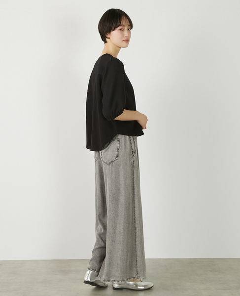 【異素材バルーンスリーブカットプルオーバー】 詳細画像 ブラック 8