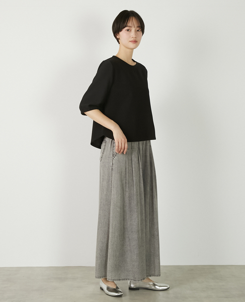 【異素材バルーンスリーブカットプルオーバー】 詳細画像 ブラック 9