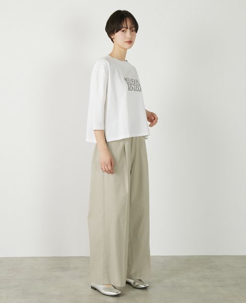 【コットン天竺BONJOURロゴプリントTシャツ】 詳細画像 オフホワイト 8