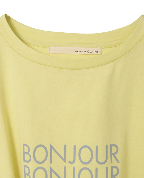 【コットン天竺BONJOURロゴプリントTシャツ】 詳細画像 イエロー 12