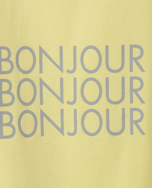 【コットン天竺BONJOURロゴプリントTシャツ】 詳細画像 イエロー 15