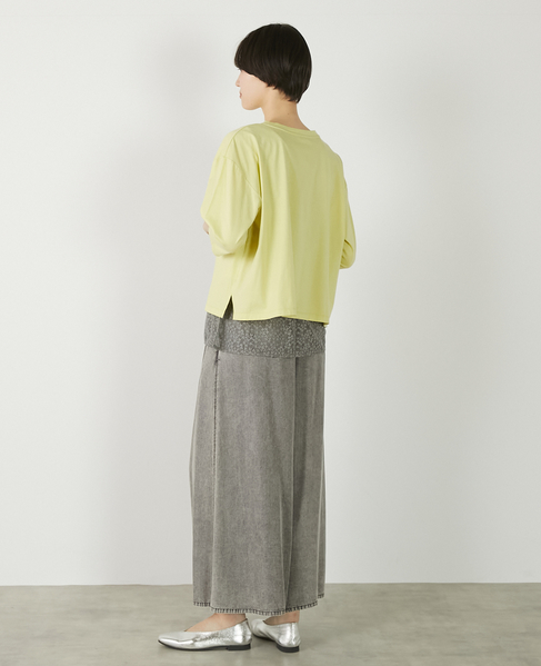 【コットン天竺BONJOURロゴプリントTシャツ】 詳細画像 イエロー 5