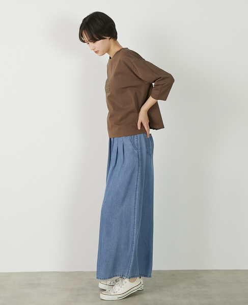 【コットン天竺BONJOURロゴプリントTシャツ】 詳細画像 ブラウン 5