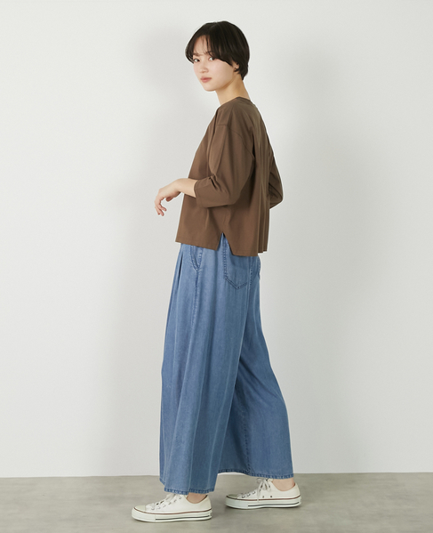 【コットン天竺BONJOURロゴプリントTシャツ】 詳細画像 ブラウン 6