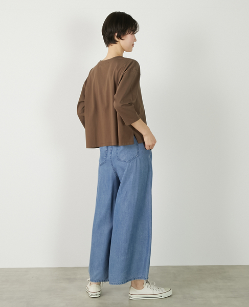 【コットン天竺BONJOURロゴプリントTシャツ】 詳細画像 ブラウン 8