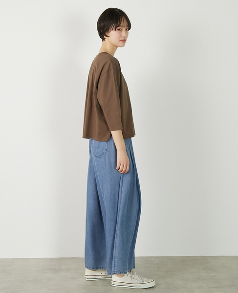 【コットン天竺BONJOURロゴプリントTシャツ】 詳細画像 ブラウン 9