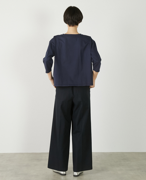 【コットン天竺BONJOURロゴプリントTシャツ】 詳細画像 ダークネイビー 6