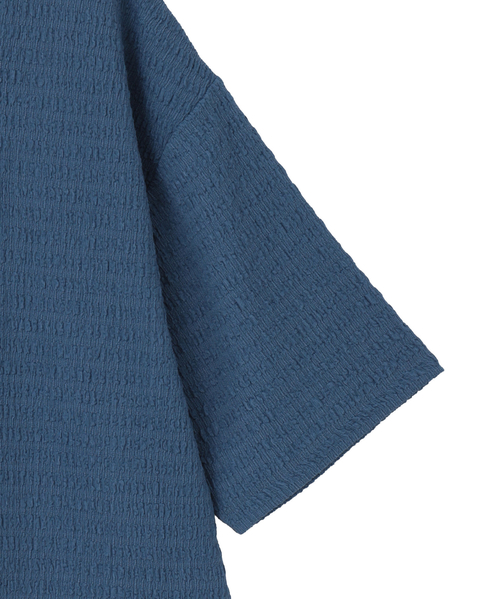 【ふくれ地柄ドルマンカットプルオーバー】 詳細画像 ブルー 5