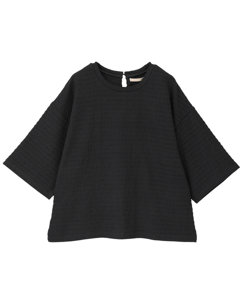【ふくれ地柄ドルマンカットプルオーバー】 詳細画像 チャコールグレー 1