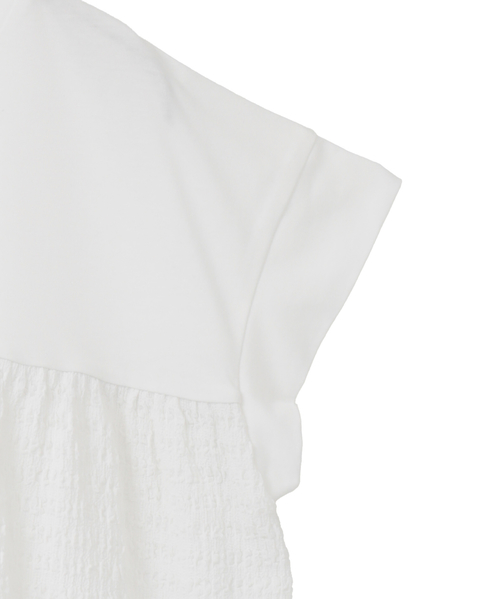 【天竺切り替えふくれ地柄プルオーバー】 詳細画像 オフホワイト 4