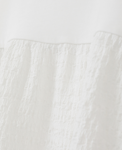 【天竺切り替えふくれ地柄プルオーバー】 詳細画像 オフホワイト 6