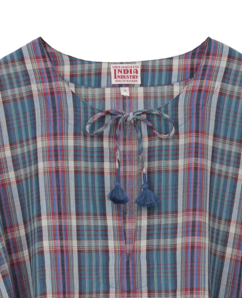 【INDIA INDUSTRY/インディア インダストリー】カフタンワンピース 詳細画像 ブルー系その他 3