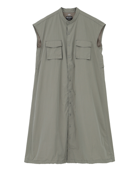 《別注》【RUSSELL ATHLETIC/ラッセルアスレチック】ドロストシャツワンピース 詳細画像 カーキ 11