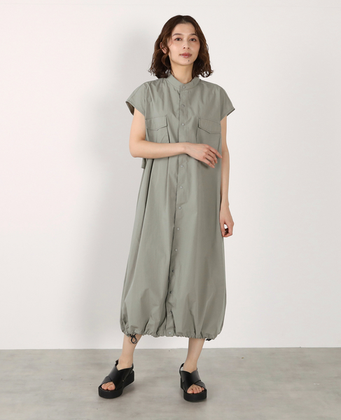 《別注》【RUSSELL ATHLETIC/ラッセルアスレチック】ドロストシャツワンピース 詳細画像 カーキ 2