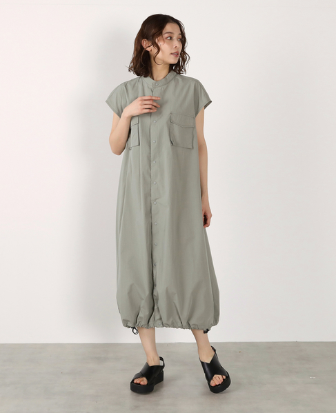 《別注》【RUSSELL ATHLETIC/ラッセルアスレチック】ドロストシャツワンピース 詳細画像 カーキ 3