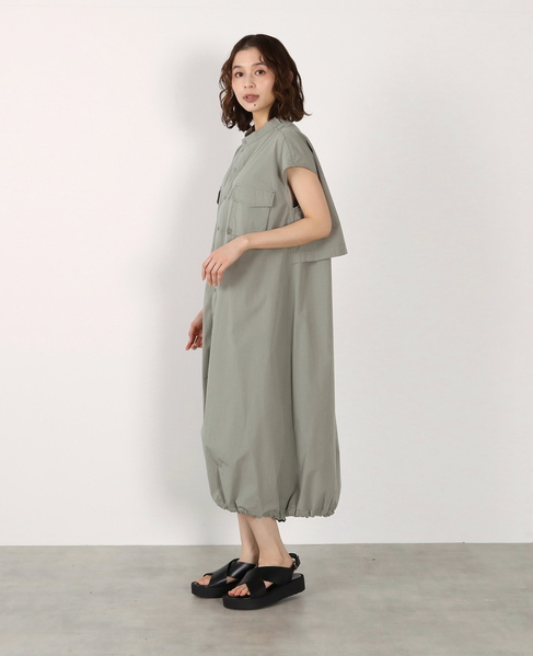 《別注》【RUSSELL ATHLETIC/ラッセルアスレチック】ドロストシャツワンピース 詳細画像 カーキ 4