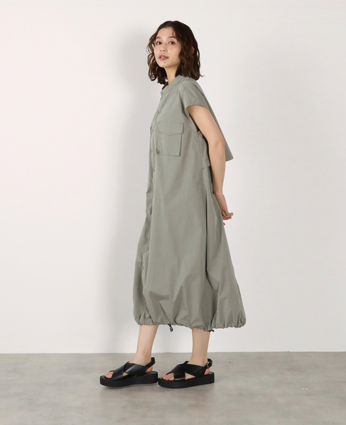 《別注》【RUSSELL ATHLETIC/ラッセルアスレチック】ドロストシャツワンピース 詳細画像 カーキ 5