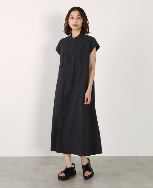 《別注》【RUSSELL ATHLETIC/ラッセルアスレチック】ドロストシャツワンピース 詳細画像 ブラック 1