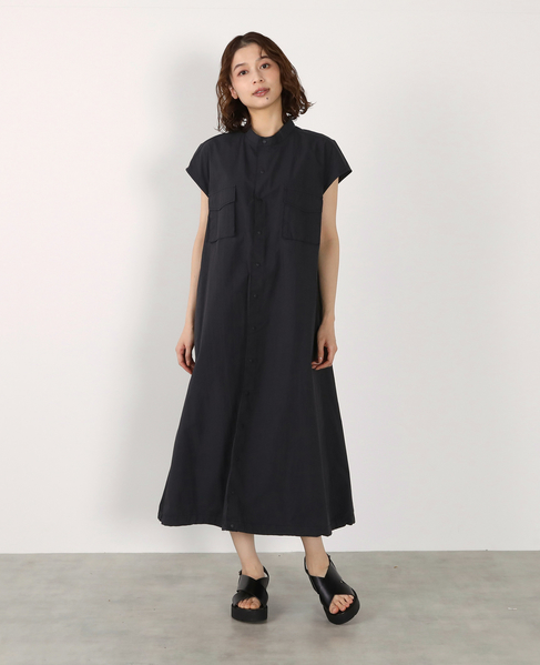 《別注》【RUSSELL ATHLETIC/ラッセルアスレチック】ドロストシャツワンピース 詳細画像 ブラック 2