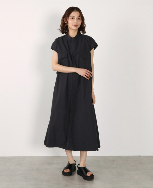 《別注》【RUSSELL ATHLETIC/ラッセルアスレチック】ドロストシャツワンピース 詳細画像 ブラック 3