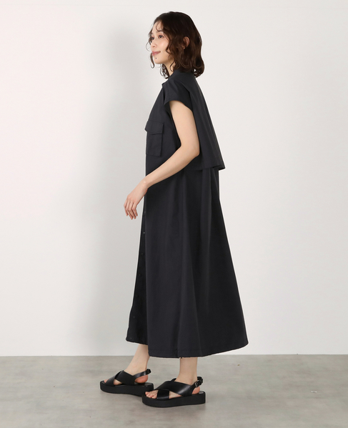 《別注》【RUSSELL ATHLETIC/ラッセルアスレチック】ドロストシャツワンピース 詳細画像 ブラック 4