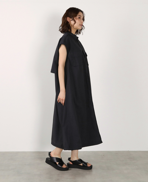 《別注》【RUSSELL ATHLETIC/ラッセルアスレチック】ドロストシャツワンピース 詳細画像 ブラック 7