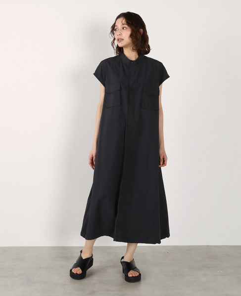 《別注》【RUSSELL ATHLETIC/ラッセルアスレチック】ドロストシャツワンピース 詳細画像 ブラック 9