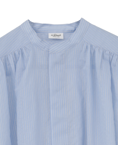 【LE GLAZIK/ル グラジック】ギャザーショートスリーブシャツ 詳細画像 ブルー系その他 3