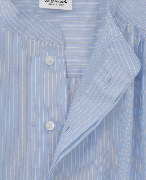 【LE GLAZIK/ル グラジック】ギャザーショートスリーブシャツ 詳細画像 ブルー系その他 6