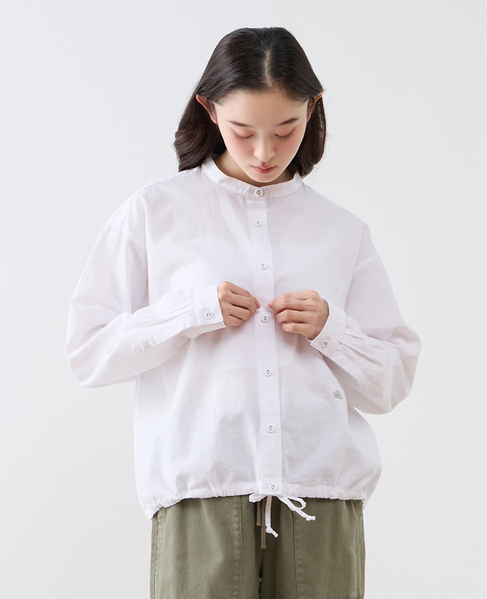 《別注》【 The Duchess Designs/ザ ダッチェス デザイン】綿麻裾ドロストシャツ 詳細画像 ホワイト 1
