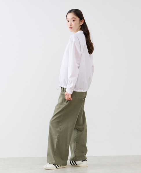 《別注》【 The Duchess Designs/ザ ダッチェス デザイン】綿麻裾ドロストシャツ 詳細画像 ホワイト 6