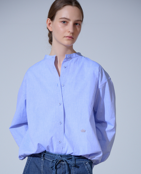 《別注》【 The Duchess Designs/ザ ダッチェス デザイン】綿麻裾ドロストシャツ 詳細画像 ブルー 2