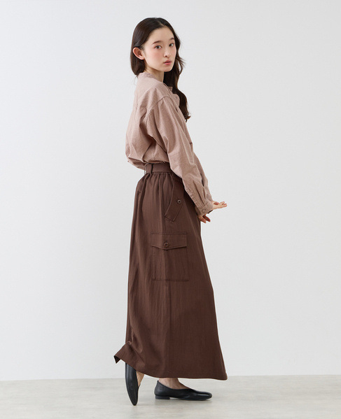 《別注》【 The Duchess Designs/ザ ダッチェス デザイン】綿麻裾ドロストシャツ 詳細画像 ブラウン 11