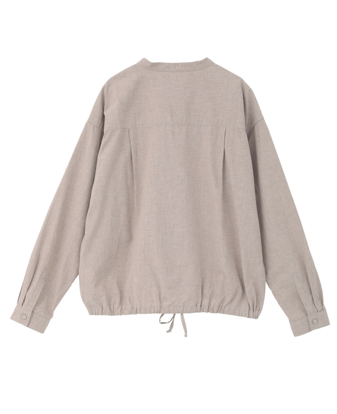 《別注》【 The Duchess Designs/ザ ダッチェス デザイン】綿麻裾ドロストシャツ 詳細画像 ブラウン 13