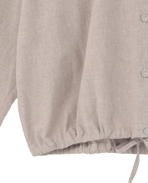 《別注》【 The Duchess Designs/ザ ダッチェス デザイン】綿麻裾ドロストシャツ 詳細画像 ブラウン 16