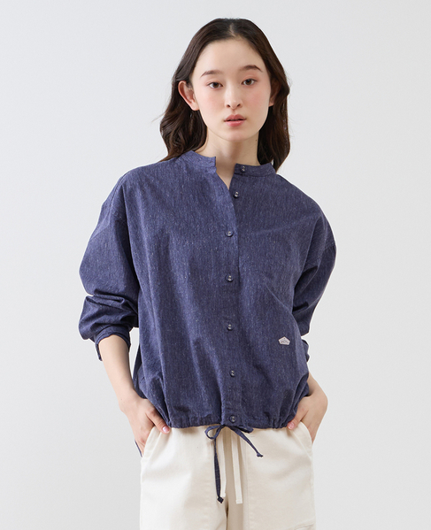 《別注》【 The Duchess Designs/ザ ダッチェス デザイン】綿麻裾ドロストシャツ 詳細画像 ネイビー 1