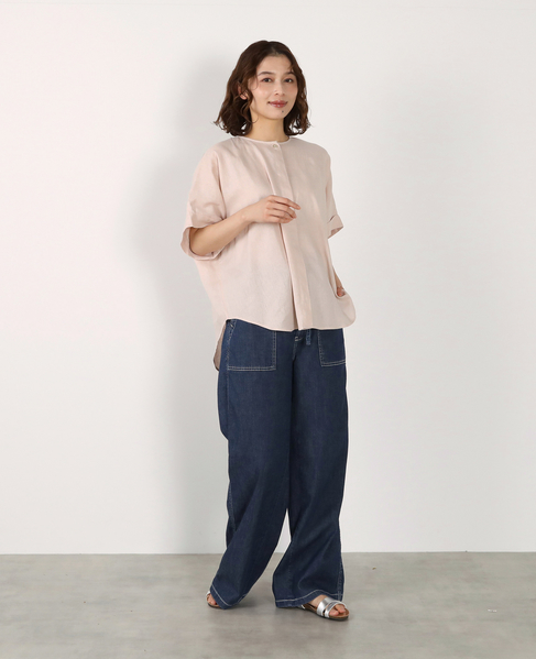 《別注》【Duchess Designs/ダッチェス・デザイン】VIS/麻ドルマンブラウス 詳細画像 ライトベージュ 12