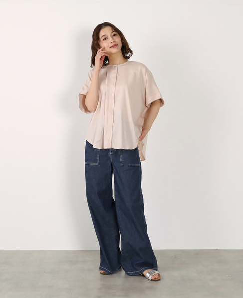 《別注》【Duchess Designs/ダッチェス・デザイン】VIS/麻ドルマンブラウス 詳細画像 ライトベージュ 4