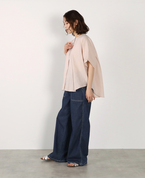 《別注》【Duchess Designs/ダッチェス・デザイン】VIS/麻ドルマンブラウス 詳細画像 ライトベージュ 9