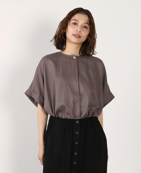 《別注》【Duchess Designs/ダッチェス・デザイン】VIS/麻ドルマンブラウス 詳細画像 モカグレー 1