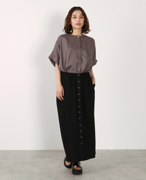 《別注》【Duchess Designs/ダッチェス・デザイン】VIS/麻ドルマンブラウス 詳細画像 モカグレー 11