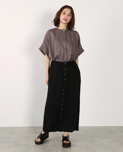 《別注》【Duchess Designs/ダッチェス・デザイン】VIS/麻ドルマンブラウス 詳細画像 モカグレー 2