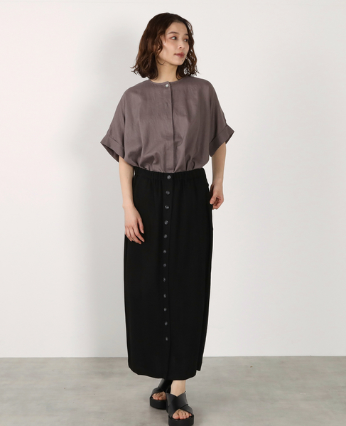 《別注》【Duchess Designs/ダッチェス・デザイン】VIS/麻ドルマンブラウス 詳細画像 モカグレー 3