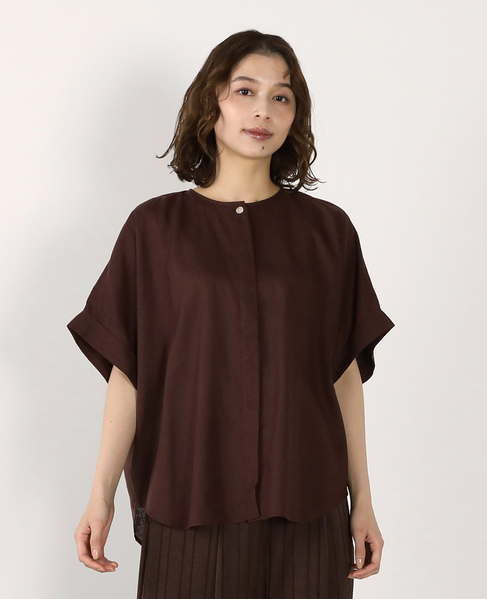 《別注》【Duchess Designs/ダッチェス・デザイン】VIS/麻ドルマンブラウス 詳細画像 ブラウン 1