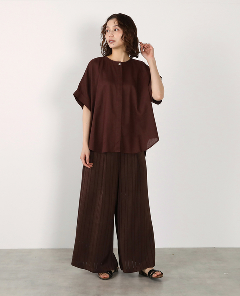 《別注》【Duchess Designs/ダッチェス・デザイン】VIS/麻ドルマンブラウス 詳細画像 ブラウン 12